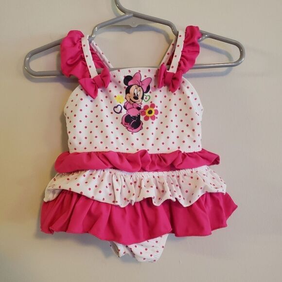 DISNEY MINNIE MOUSE ONE PIECE SWIMSUIT SIZE 0-3 M - Picture 1 of 4